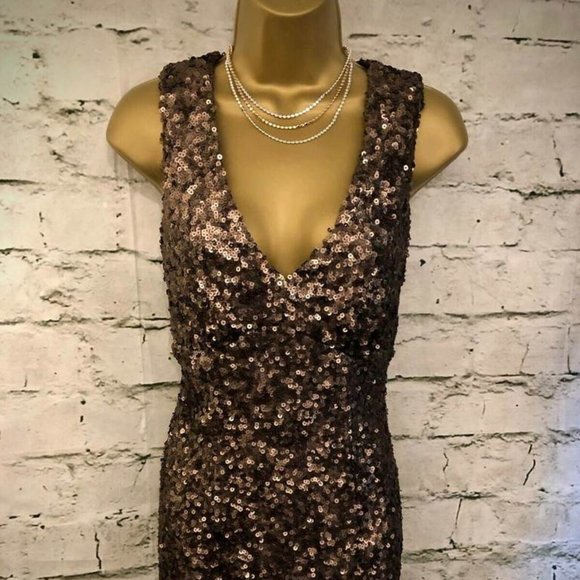 NWOT French Connection Bronze Sequin Dress - Picture 5 of 7